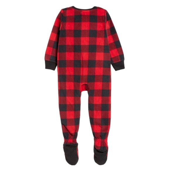 Old Navy Micro Fleece One-Piece Pajama Buffalo Check - Picture 2 of 6